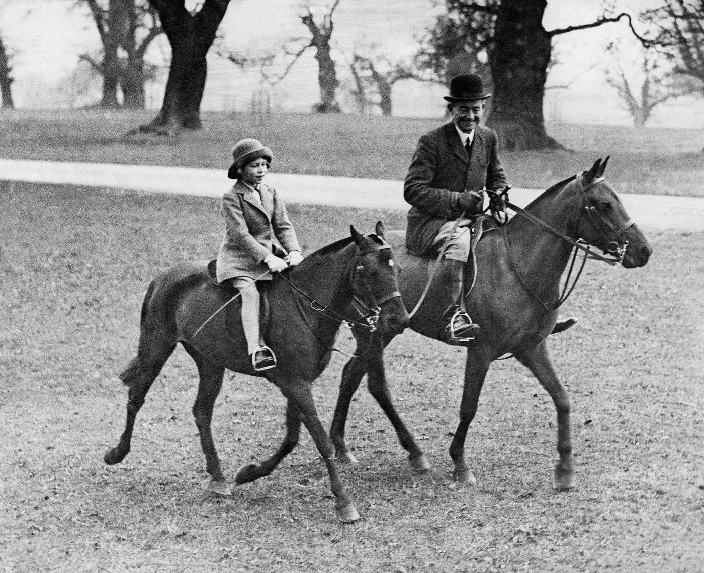 #60 Queen Elizabeth II on Pony Ride in Windsor Park, 1934