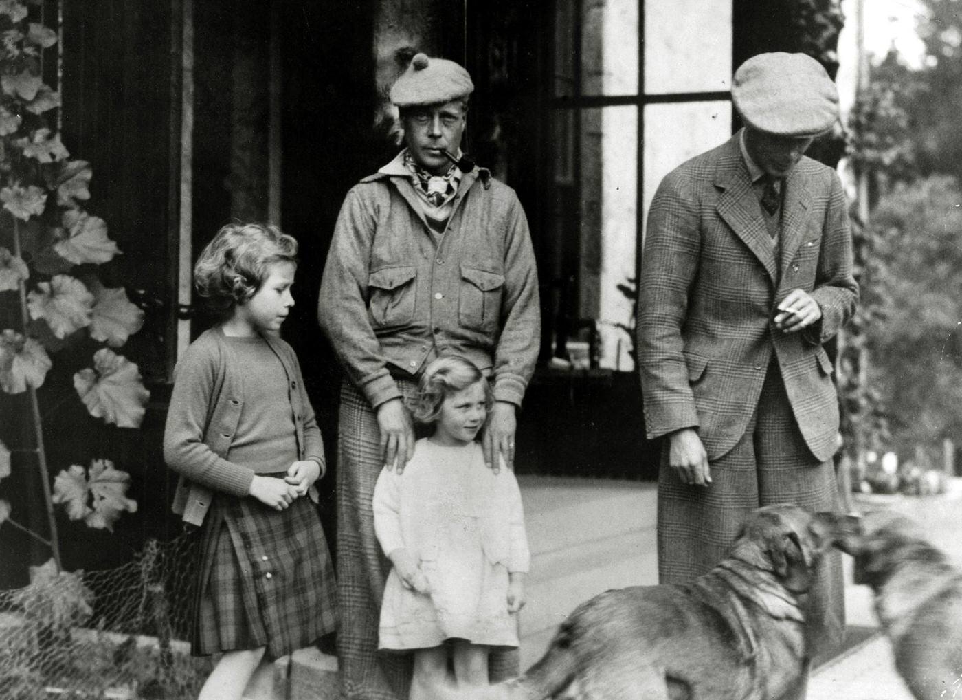 #65 Edward, The Prince of Wales, with his brother the Duke of York and the Duke’s children, Princess Elizabeth and Princess Margaret