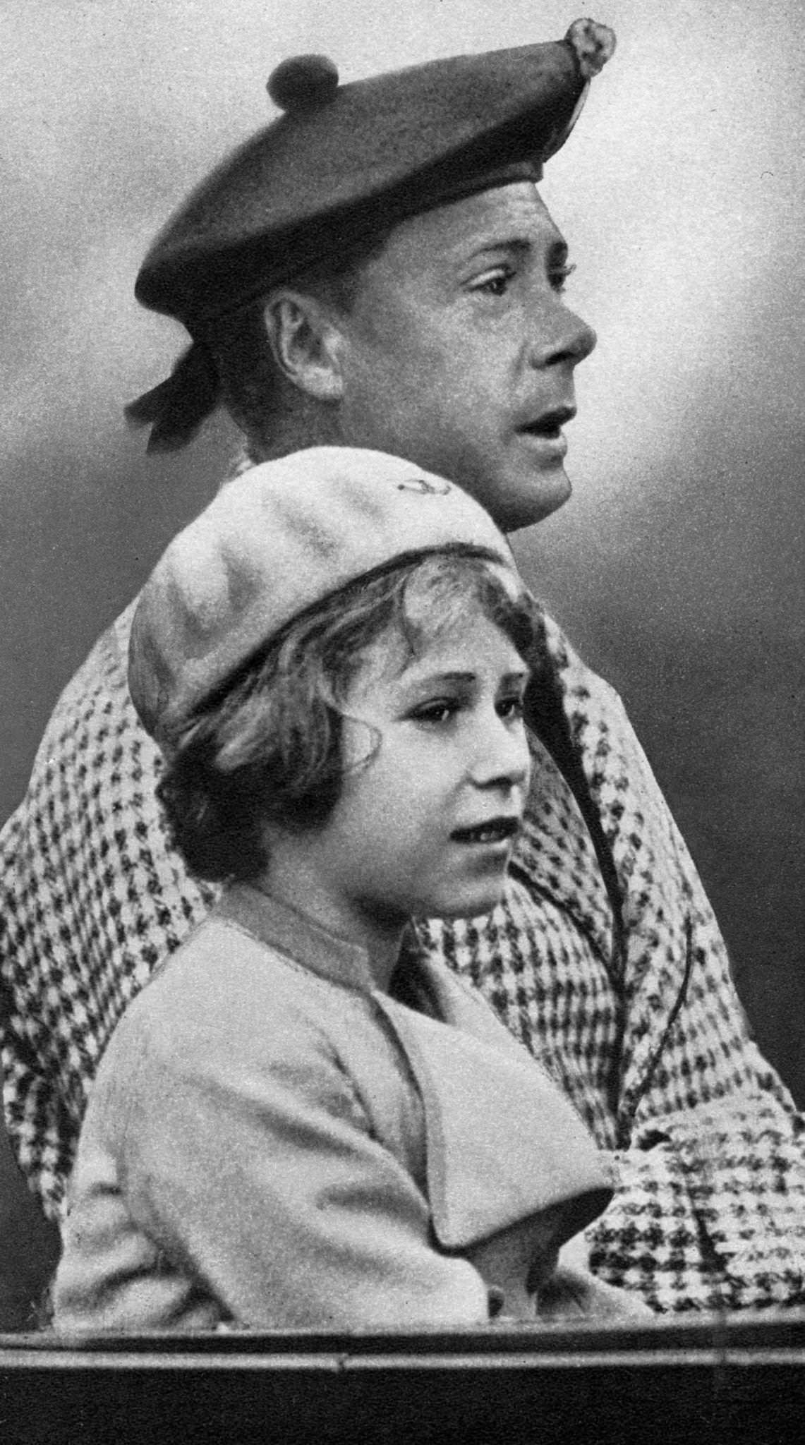 #85 Princess Elizabeth with her uncle David, 1936.