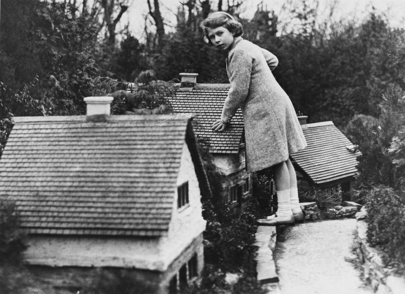 #89 Princess Elizabeth visits Bekonscot model village near Beaconsfield, Buckinghamshire in England in 1936.