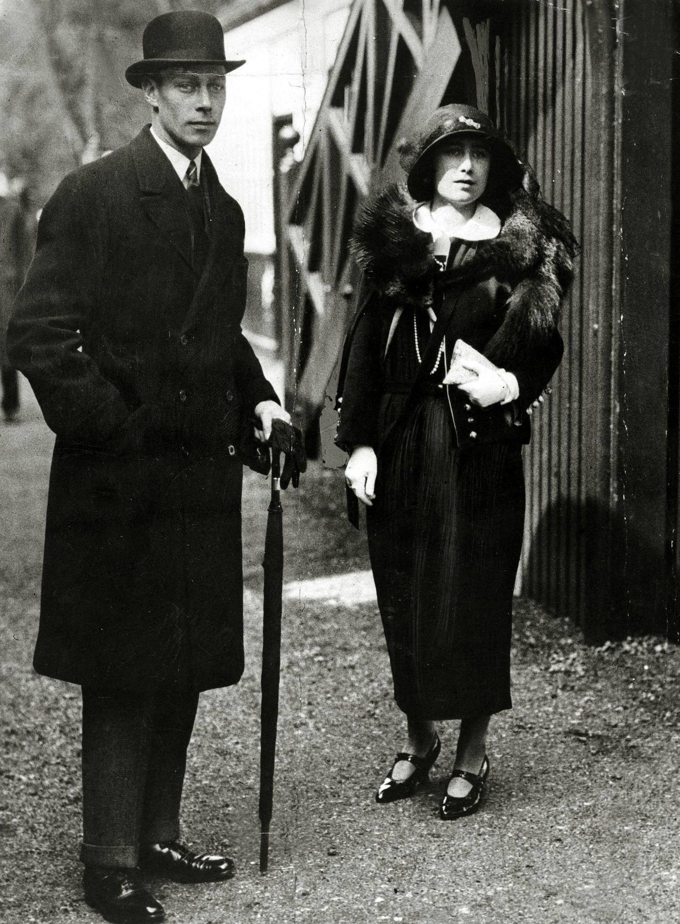 #28 Duke and Duchess of York on their honeymoon at Glamis Castle, Duke became King George VI, with Elizabeth as his Queen Consort