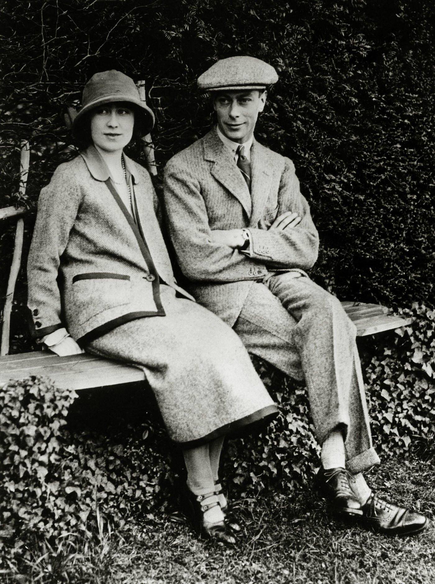 #30 Duke and Duchess of York at Polesden Lacey during their honeymoon, Duke became King George VI