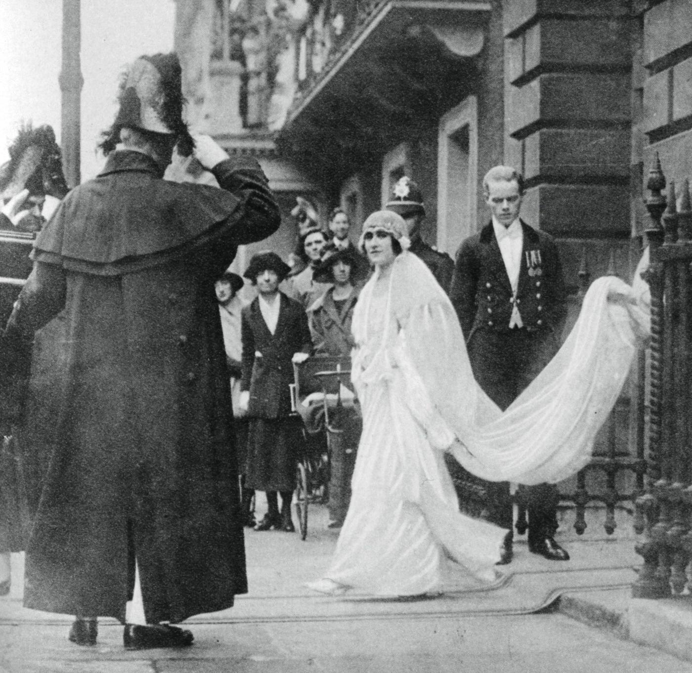 #38 Lady Elizabeth Bowes-Lyon on her way to be married at Westminster Abbey, 26 April 1923