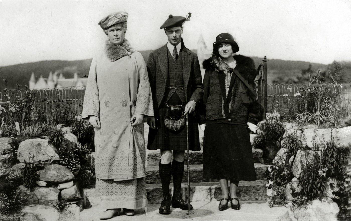 #55 The Duke and Duchess of York pictured with Queen Mary at the Balmoral estate in Scotland, 1952