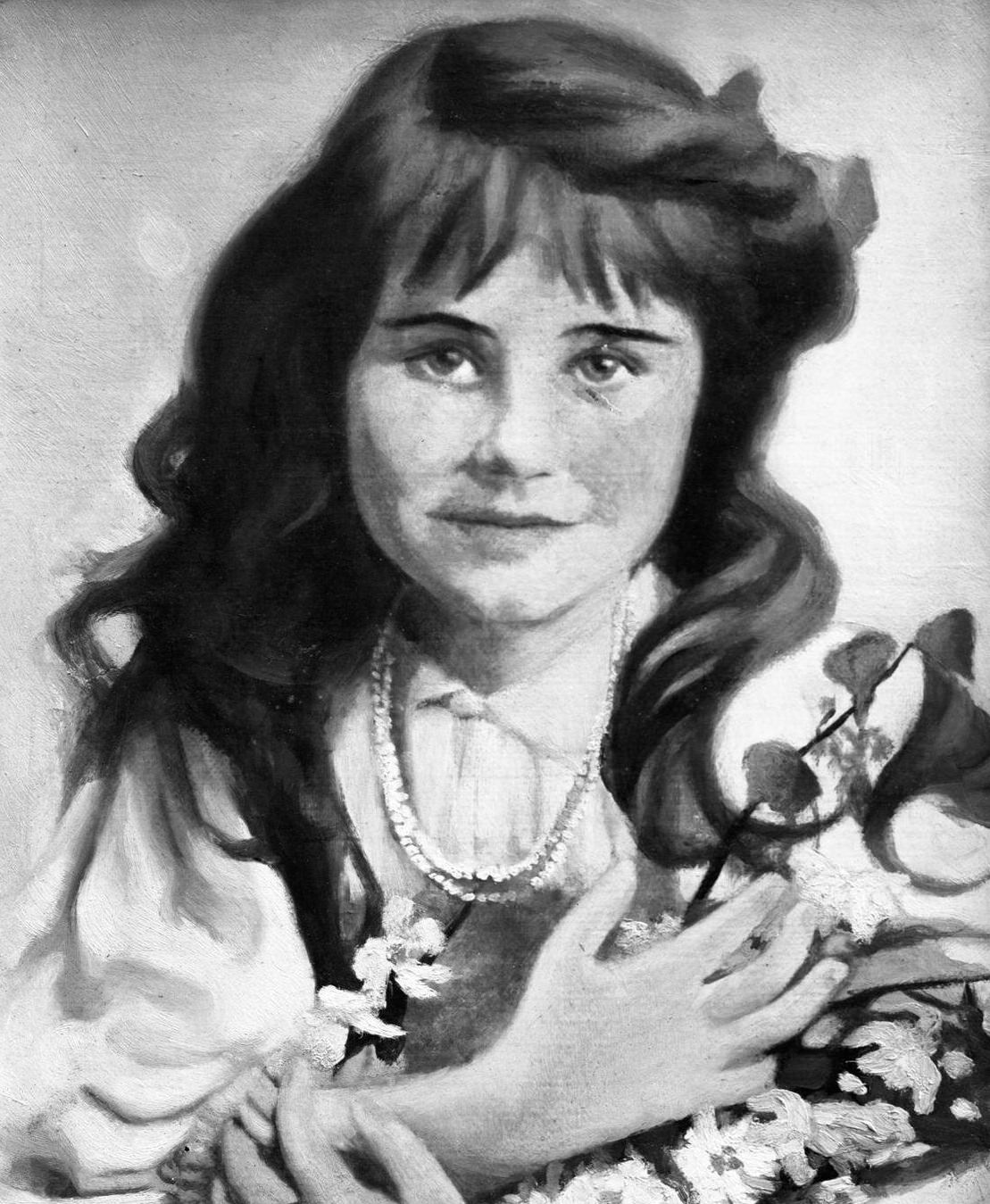 #7 Miss H G Hall’s study of the Duchess of York, aged seven, 1907.