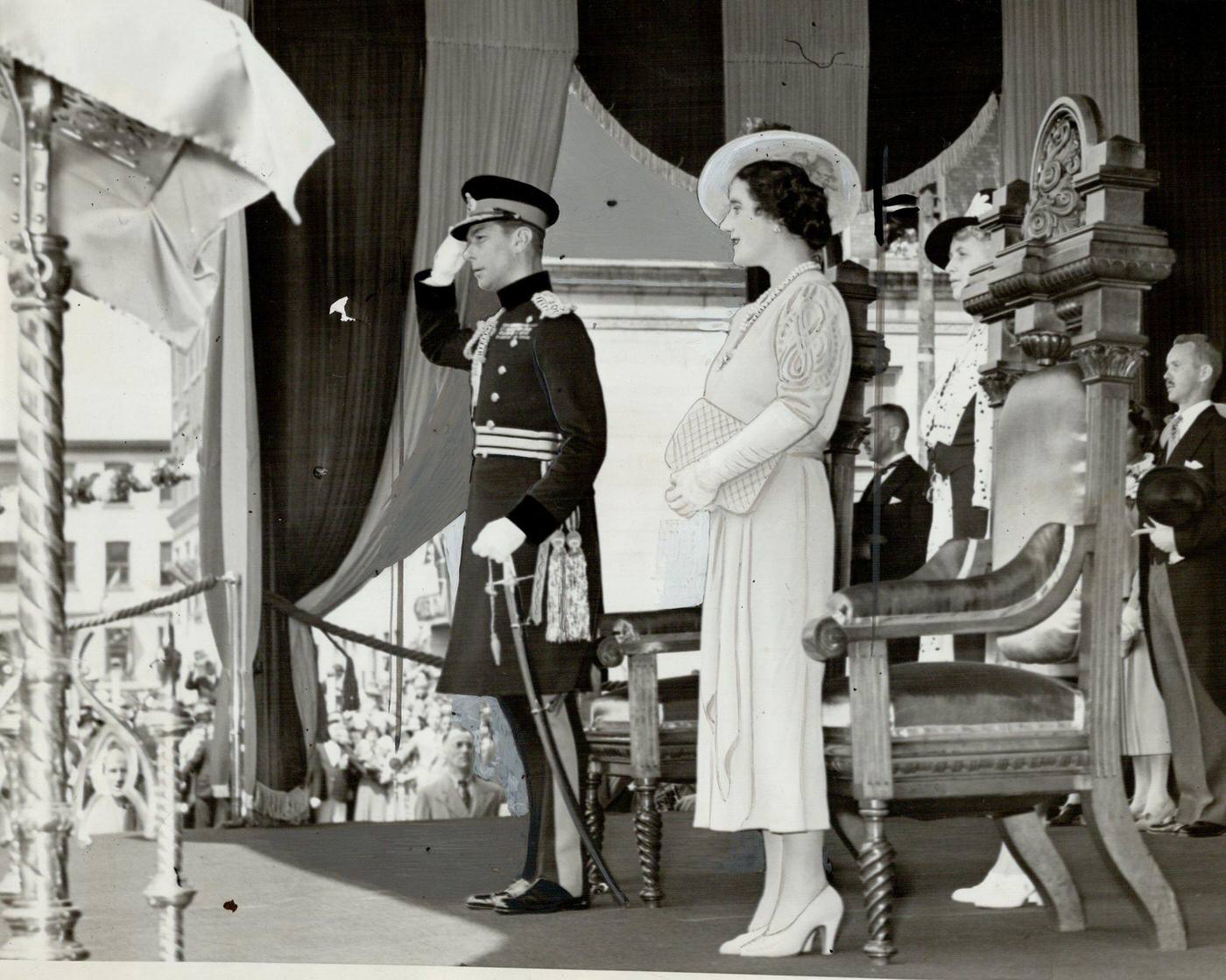 #84 King George VI and Queen Elizabeth during their visit to Ontario, Canada, 1939.