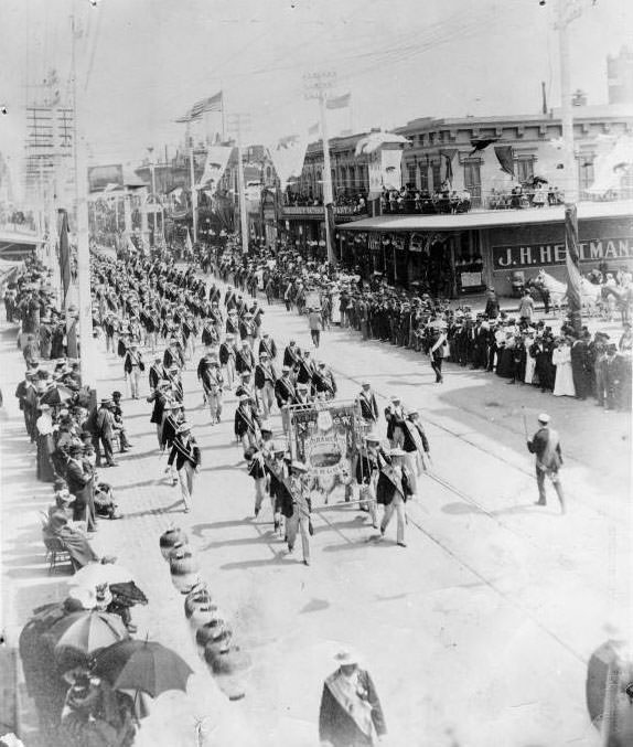 #79 Native Sons of the Golden West Parade on J Street, 1895