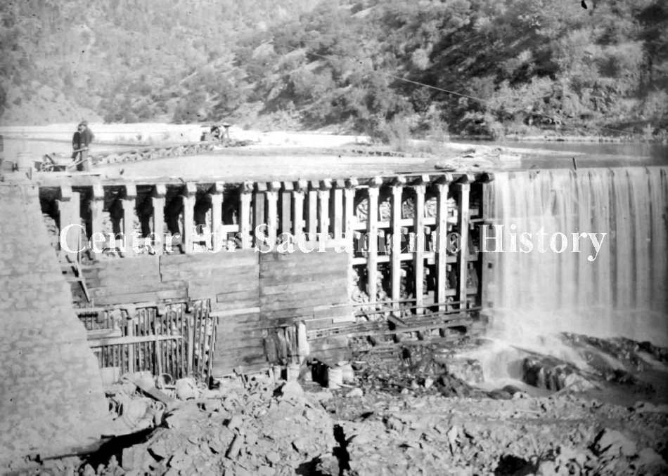 #138 Construction of Head Dam, Folsom, 1898