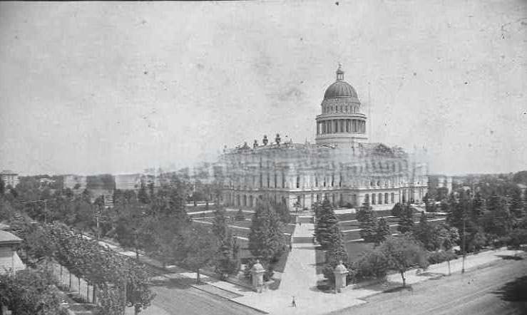 #185 View of the California State Capitol building circa 1890.
