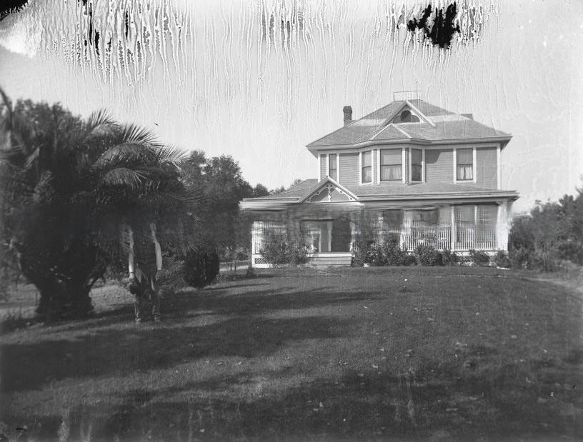 #192 Man in front of the Cunningham house on Sunset Ave, 1890