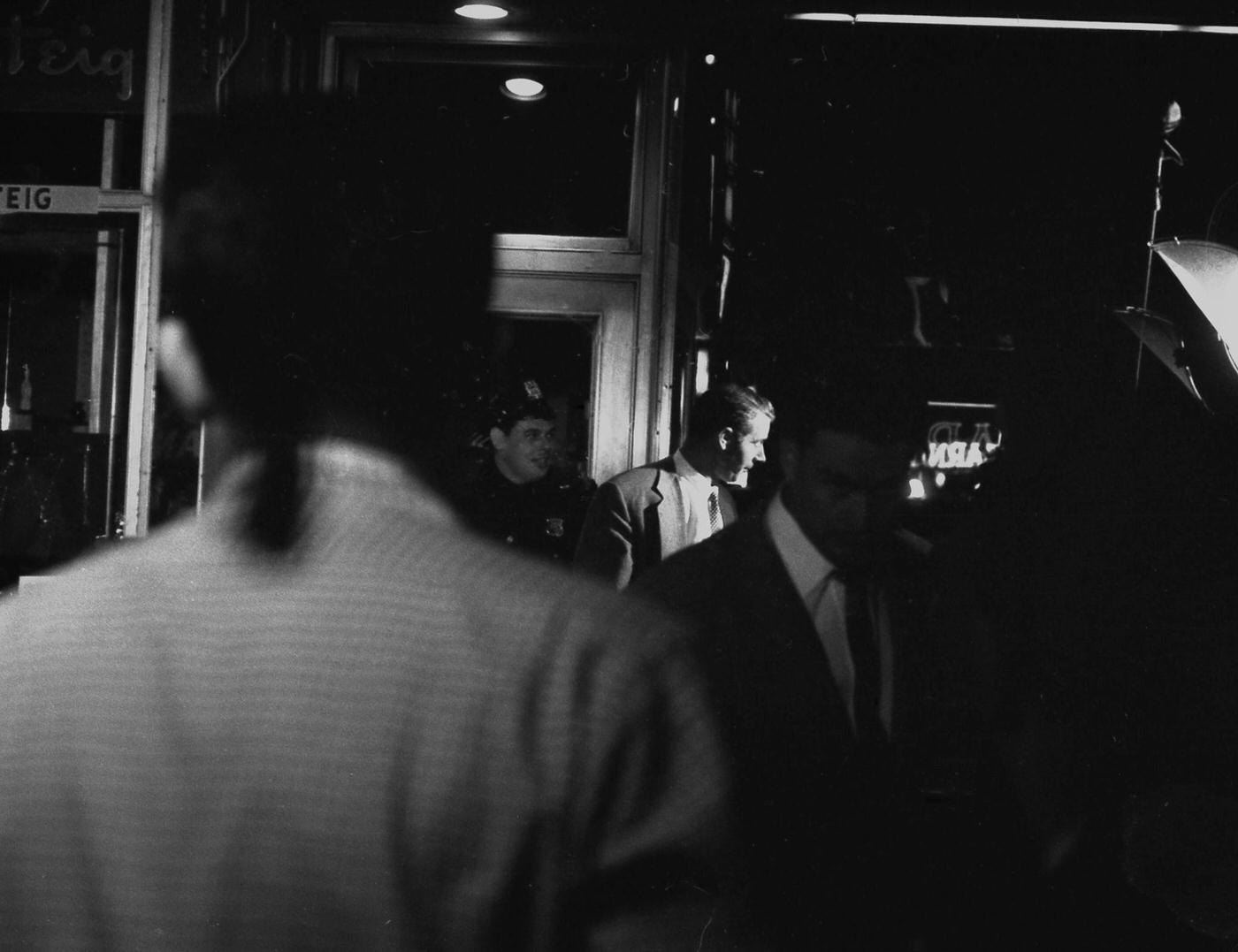 Yankee great Joe DiMaggio leaves the set of ‘The Seven Year Itch’, 1954.