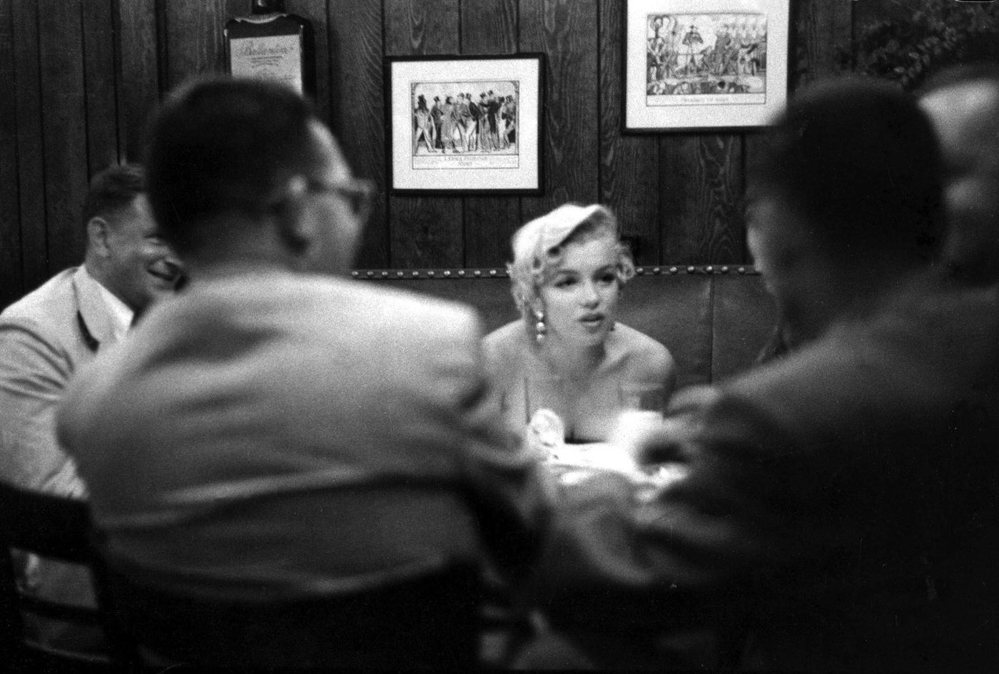 Marilyn Monroe at a press party for “The Seven Year Itch” at the ’21’ Club in 1954 in New York