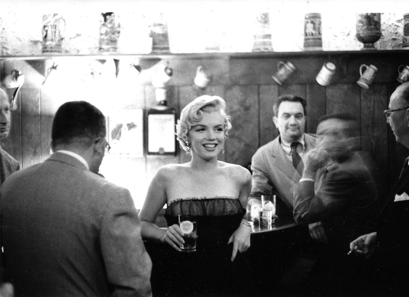 Marilyn Monroe at a press party for “The Seven Year Itch” at the ’21’ Club in 1954 in New York
