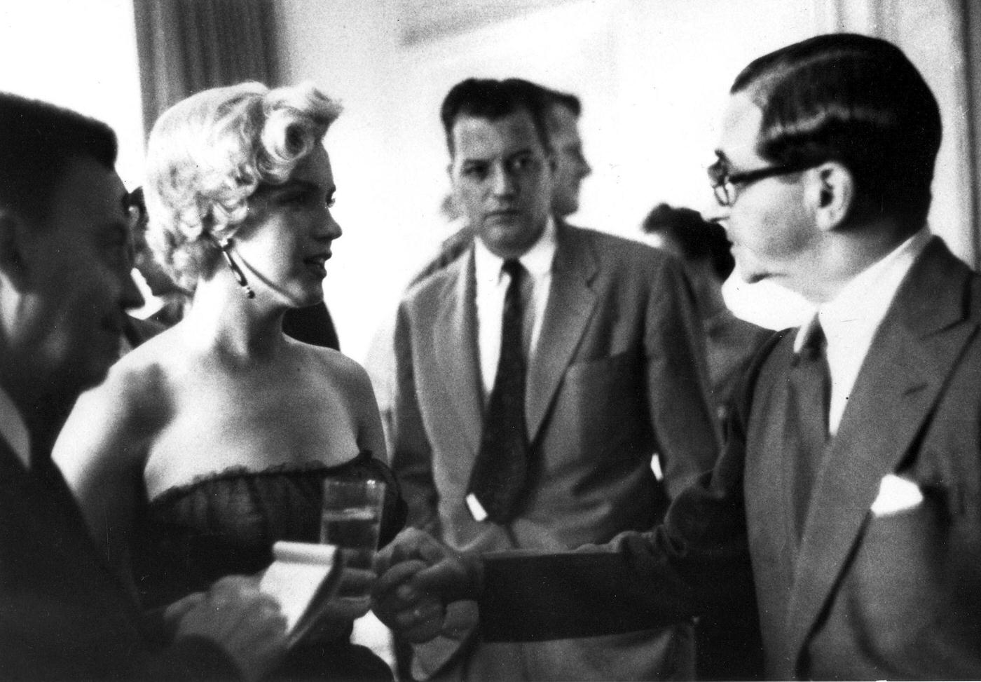 Marilyn Monroe with composer Irving Berlin at a press party for “The Seven Year Itch” in 1954 in New York