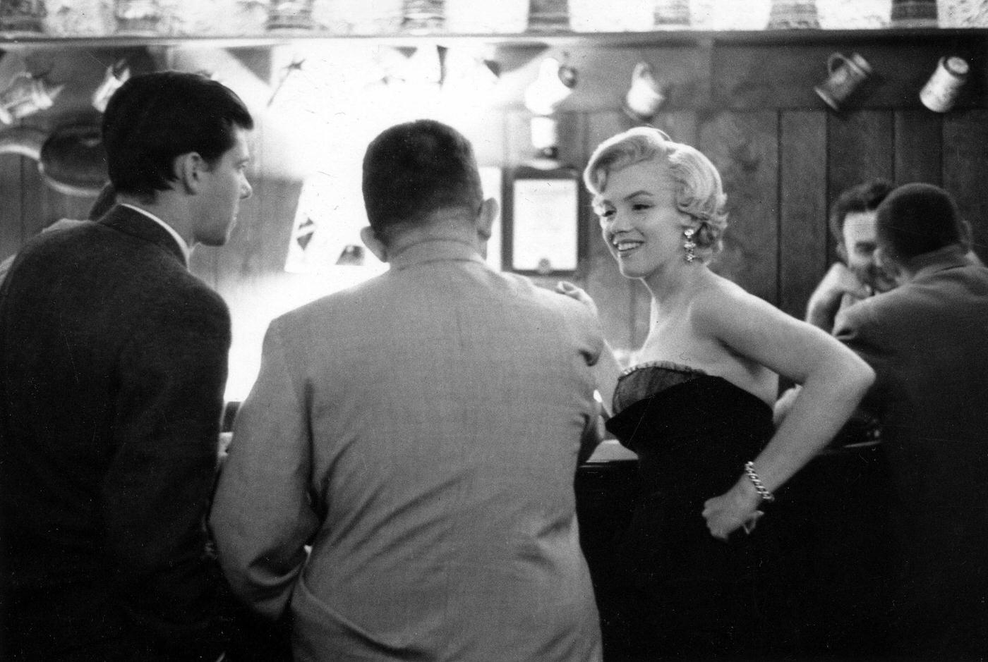 Marilyn Monroe at a press party for “The Seven Year Itch” at the ’21’ Club in 1954 in New York