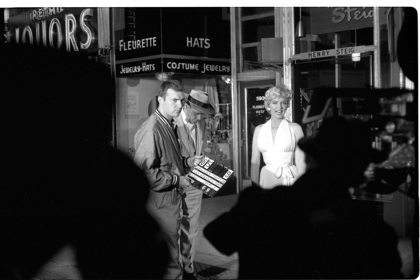 Marilyn Monroe on location (at Lexington Avenue and 52nd Street) during the filming of ‘The Seven Year Itch’