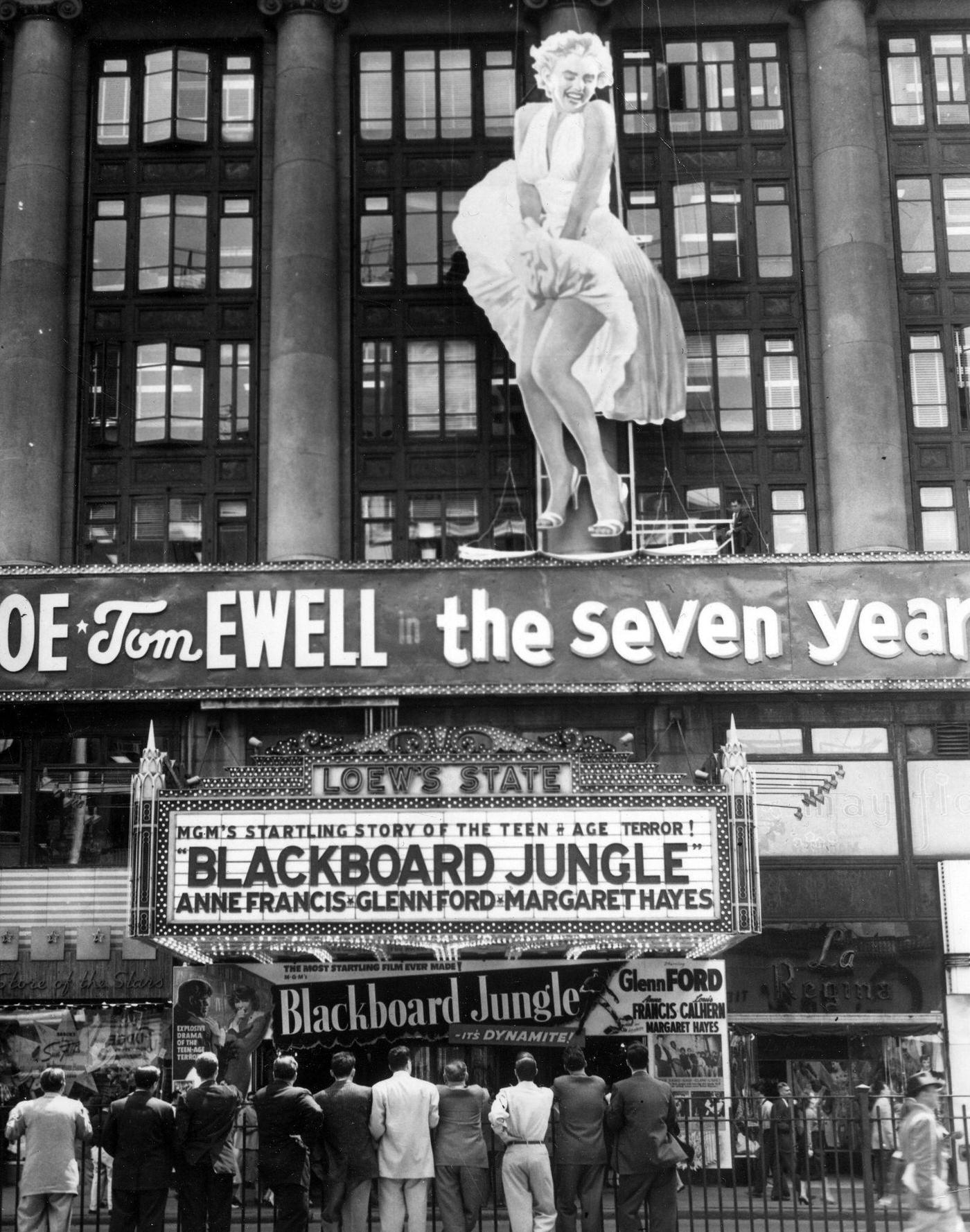 Marilyn Monroe and Tom Ewell on the set of The Seven Year Itch, 1955