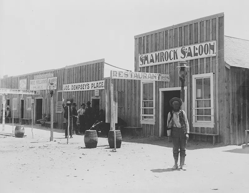 #102 This photograph captures the saloons and disreputable places of Hazen, Nevada in 1905.