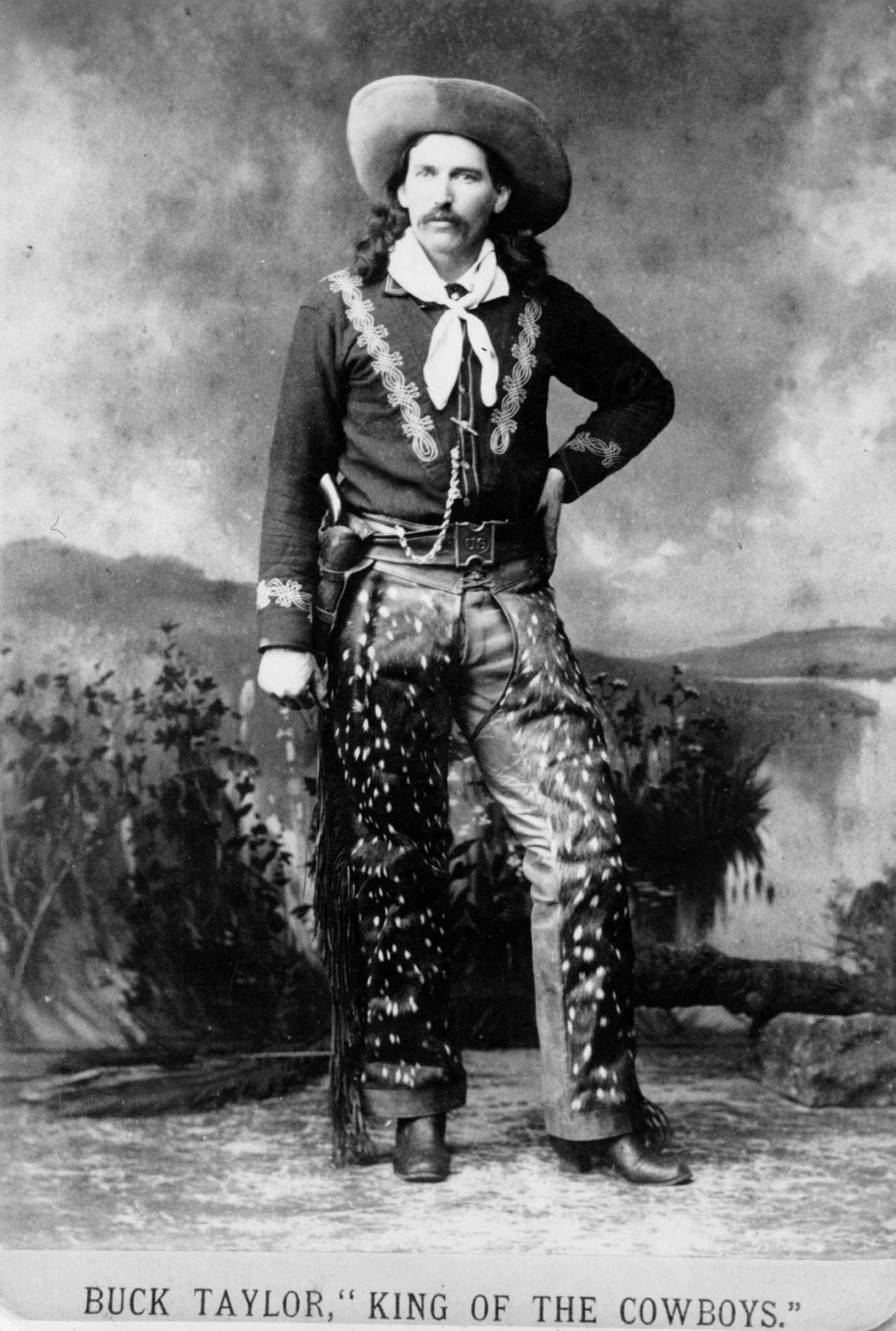 #33 Buck Taylor, self-styled ‘King of the Cowboys’, wearing his Wild West showman’s clothing