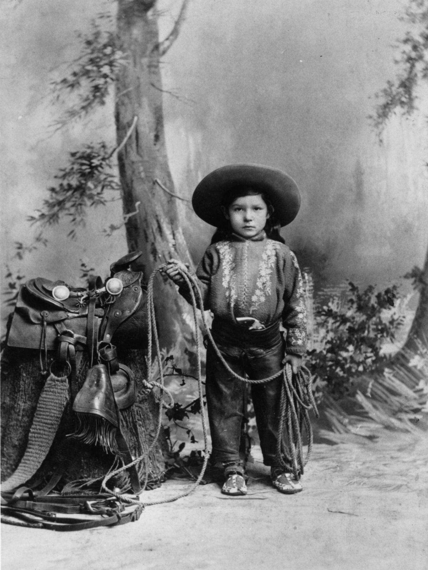 #51 A young cowboy, circa 1890: A young member of Buffalo Bill’s Wild West Show.