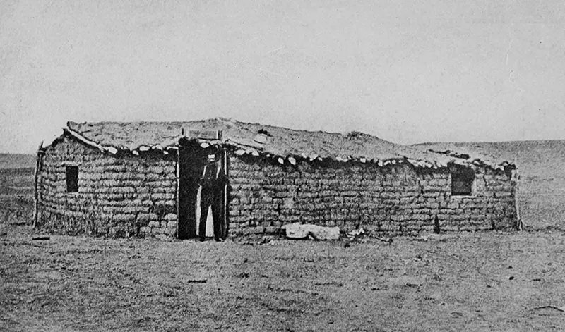 #85 The first house built on the present site of Dodge City, Kansas in August 1872.