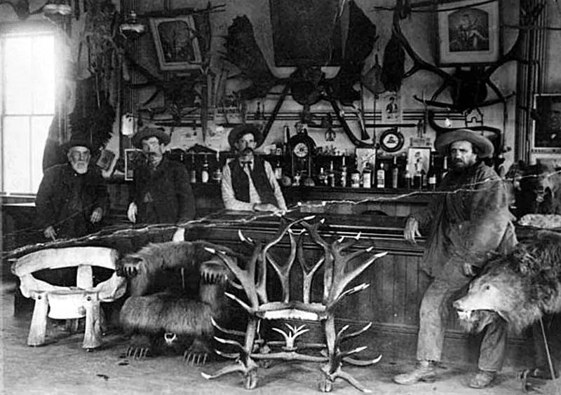 #87 Inside a bar at the Table Bluff Hotel and Saloon in Humboldt County, California in 1889.