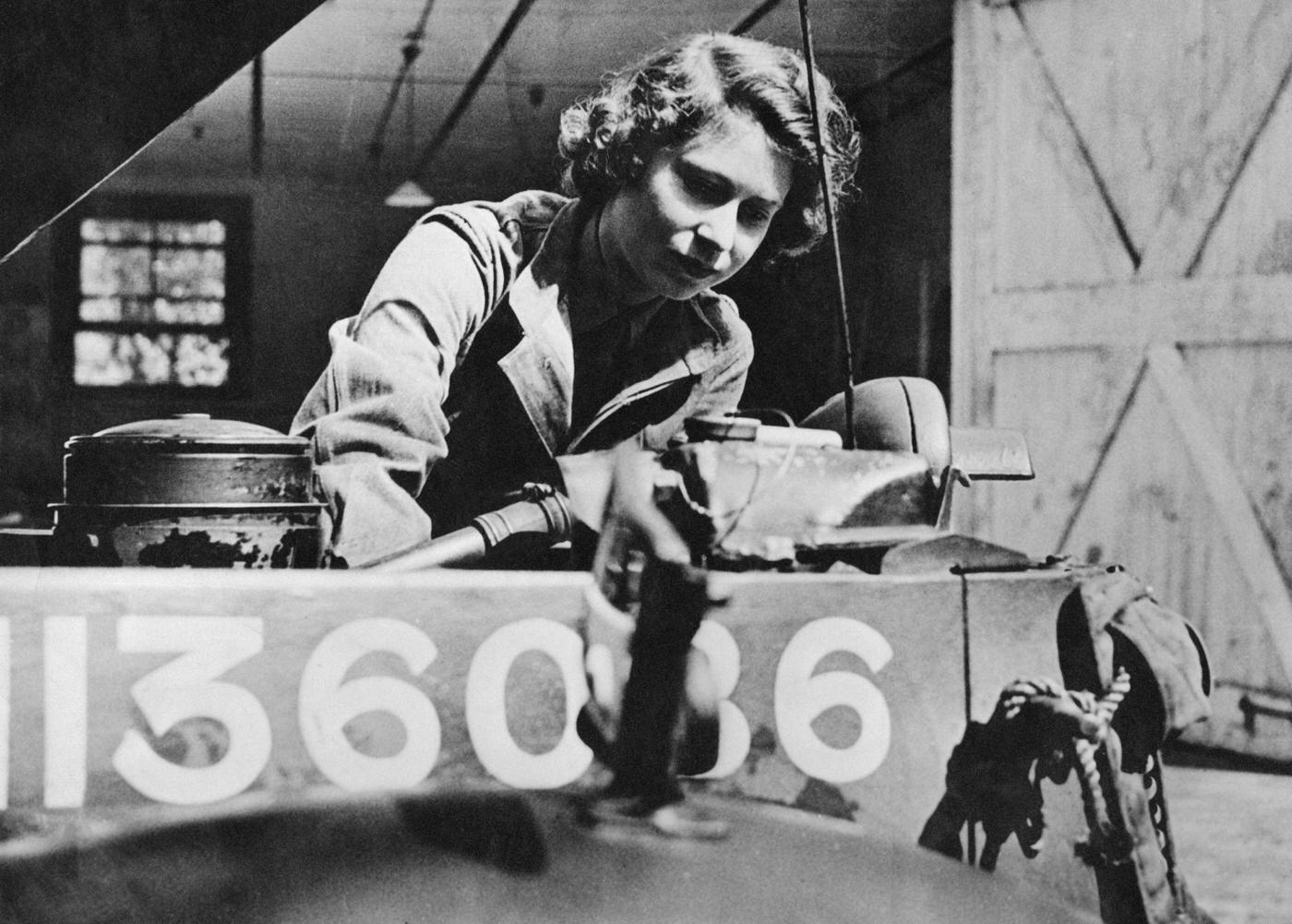 #76 Princess Elizabeth trains as an ATS mechanic, 1945