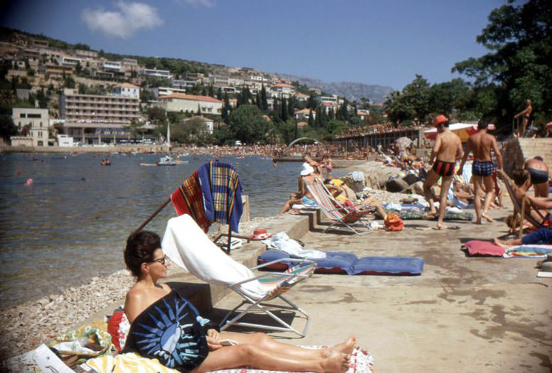 #26 Lapad Beach, Dubrovnik, Croatia, Yugoslavia, 1968