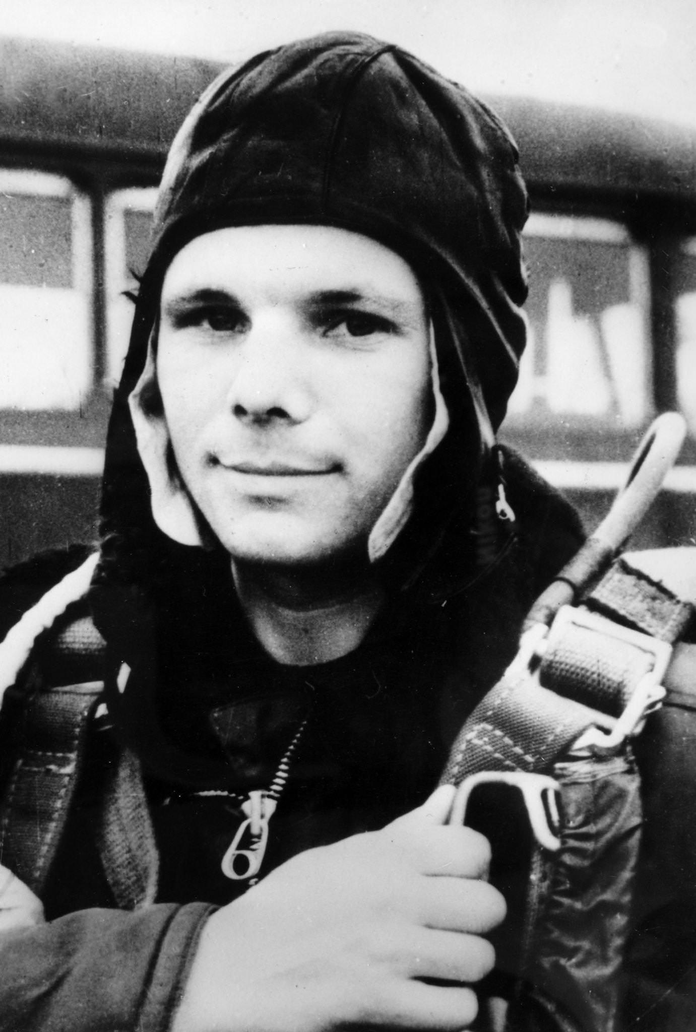 #38 Yuri Gagarin in his flying gear, 1961