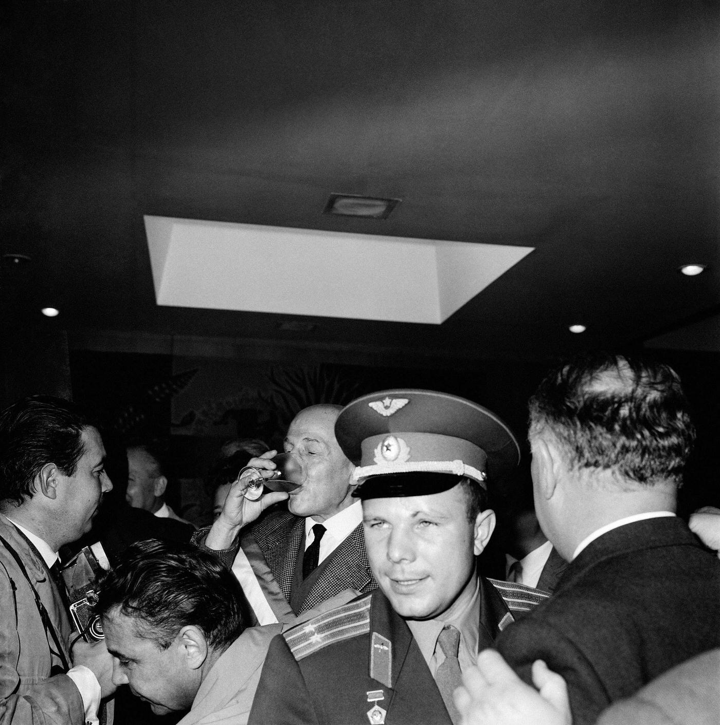 #7 Russian Cosmonaut Yuri Gagarin attending the XIVth Astronautics Conference in Paris, France, 1963