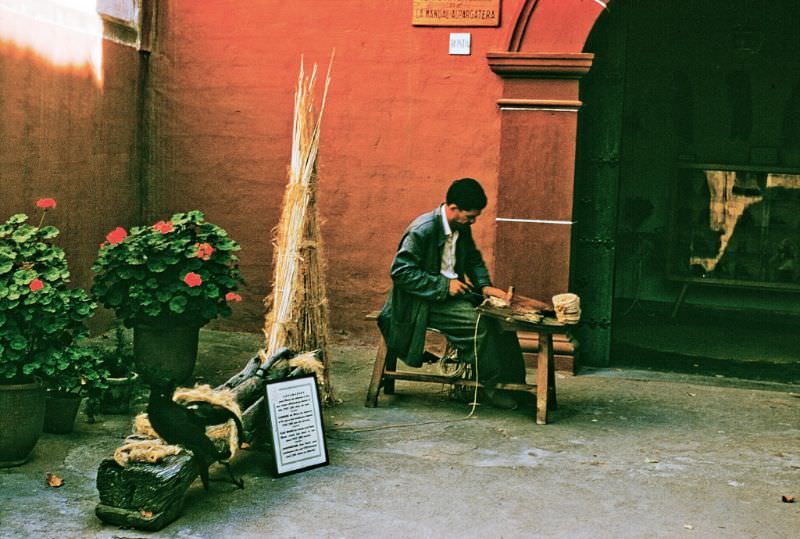 #104 An artisan and his two cats, La Manuel Alpargatera Shop, Poble Espanyol, Barcelona.