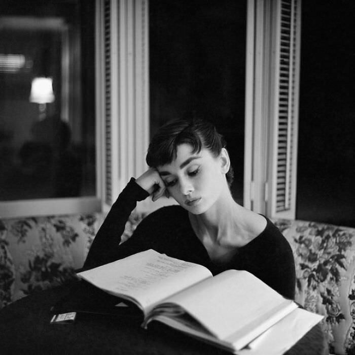 #14 Audrey photographed by Mark Shaw in Beverly Hills, California during the filming of Sabrina in 1953