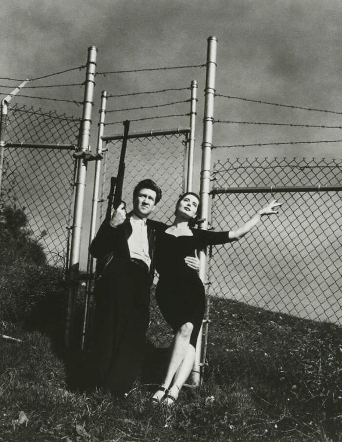 #38 David Lynch and Isabella Rossellini by Helmut Newton, 1988