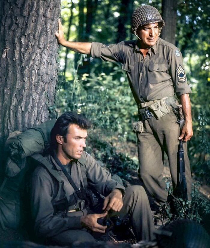 #51 Clint Eastwood and Telly Savalas in the film “Kelly’s Heroes”, 1970