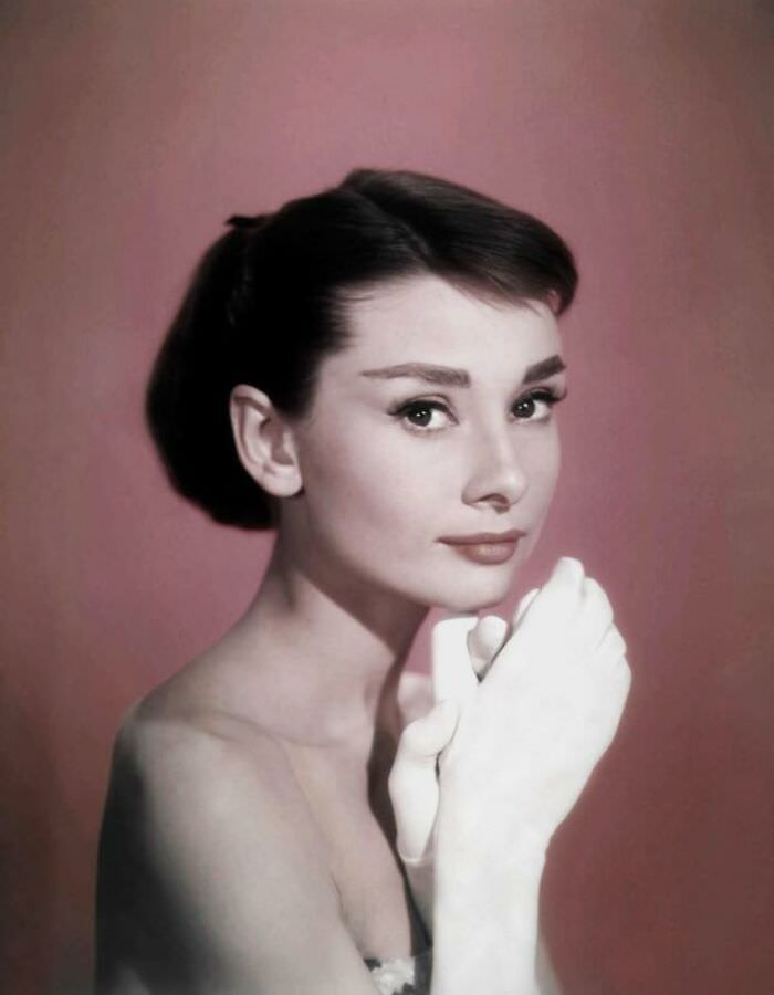 #65 Audrey Hepburn in a publicity still for “Funny Face”, 1957