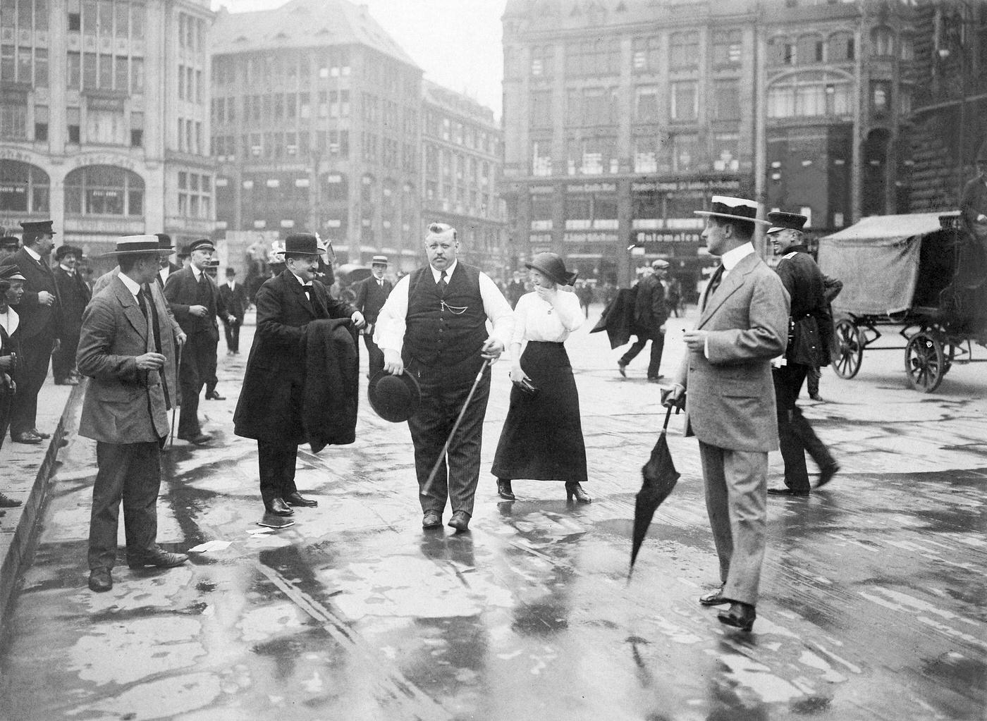 #27 Athlete Jose Marino on the market square in Hamburg, Germany, 1913