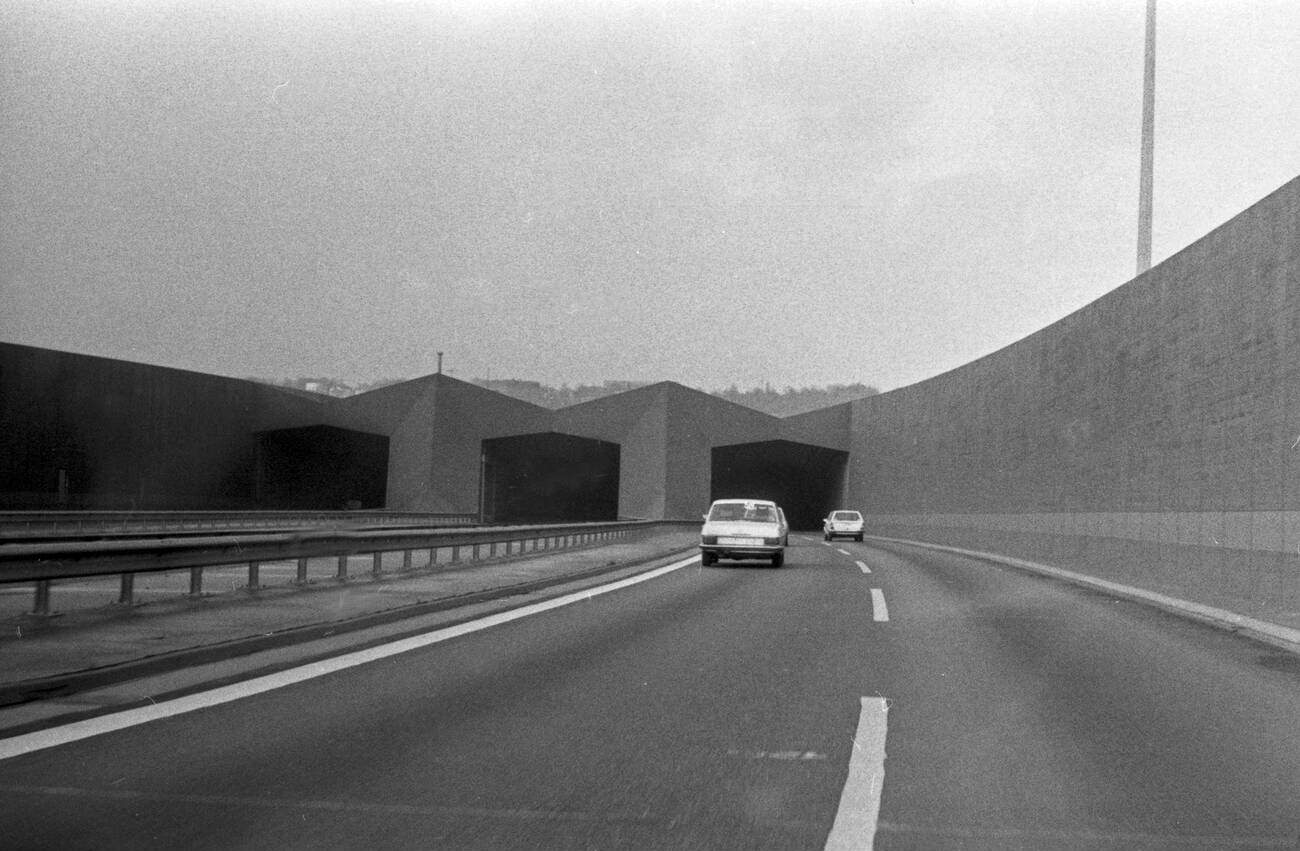 #8 On the way to and through the tunnel under the river Elbe at Hamburg, Germany in the 1970s.