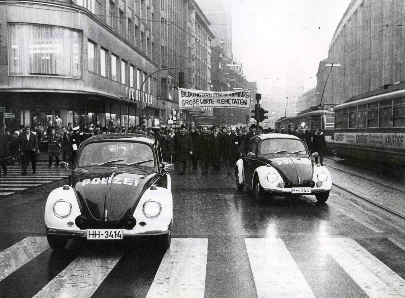 #45 A demonstration of teachers in Hamburg, Germany on February 24, 1970.