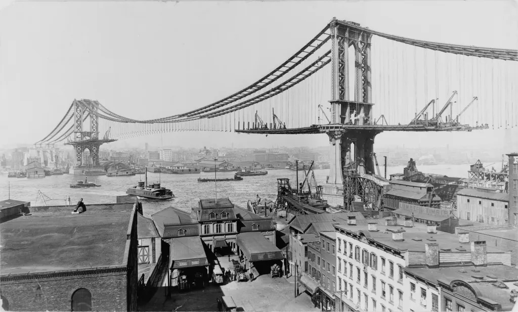 #6 The Manhattan Bridge Under Construction, 1909: Building a Link Across the East River