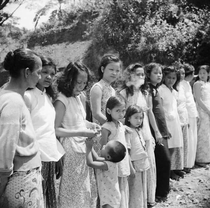 #66 Chinese and Malayan girls forcibly taken from penang by the Japanese to work as ‘comfort girls’ for the troops. 1939-1945