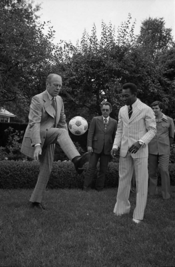 #94 Presidential Penalty: Gerald Ford and Pele Kick it in the Rose Garden