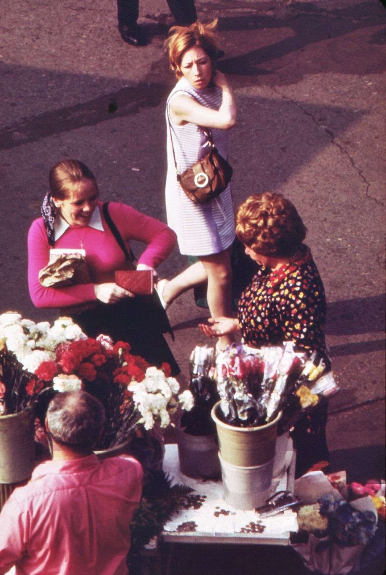 #16 Flower sellers at the staten island ferry terminal, 1970s