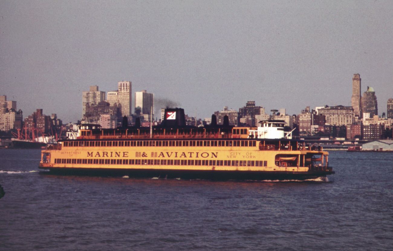 #23 The staten island ferry in new york harbor’s upper bay, 1970s
