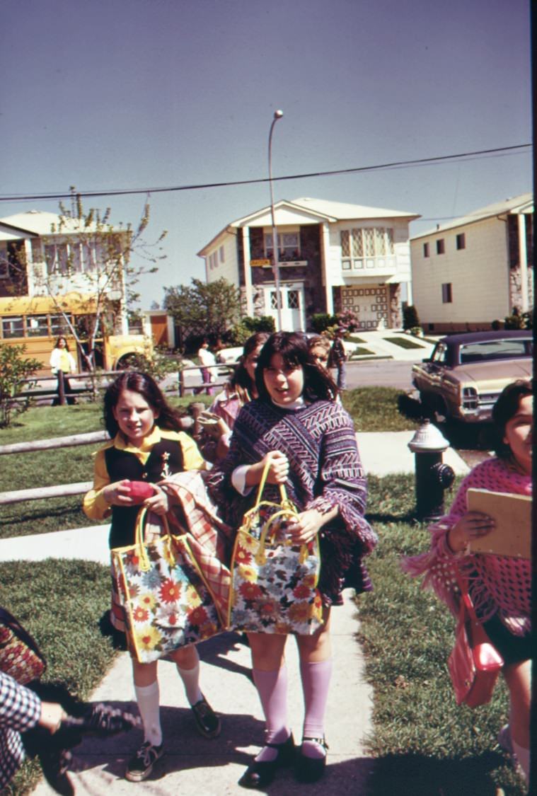 #30 Youngsters going home from school at great kills on staten island, 1970s