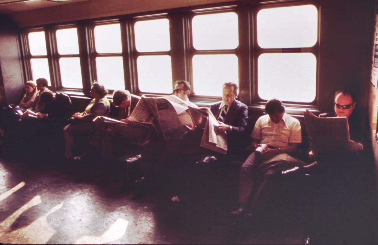 #35 On the staten island ferry in new york harbor’s upper bay, 1970s