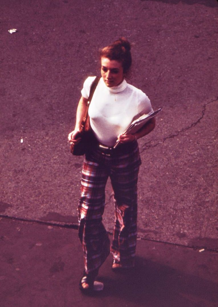 #39 Commuter at entrance to the staten island ferry terminal in the battery, 1970s