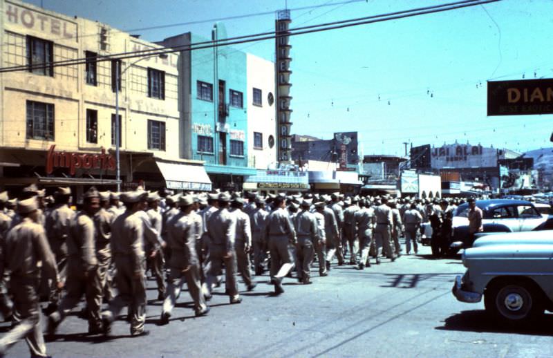 #16 Mexican army on parade, Tijuana, Mexico, 1960