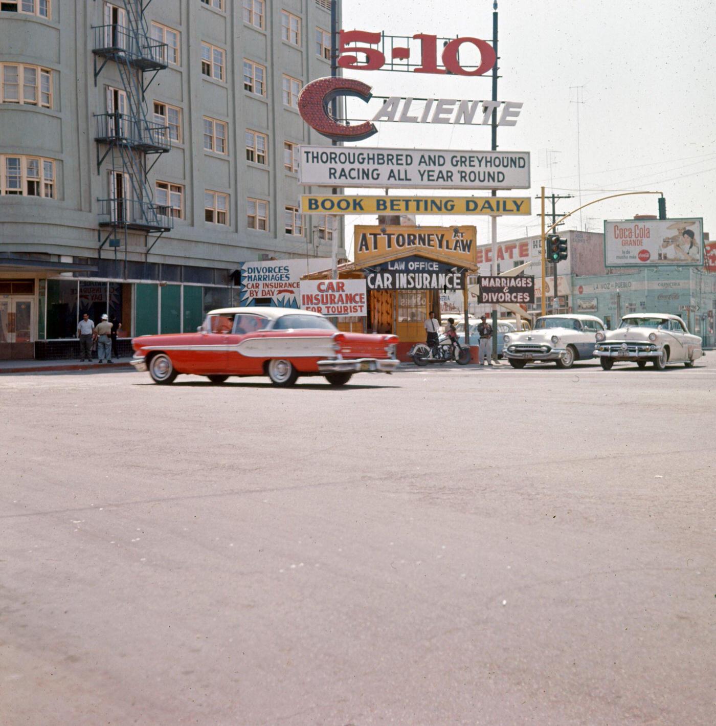 #5 5-10 Caliente Race Track Billboard, Tijuana, 1963
