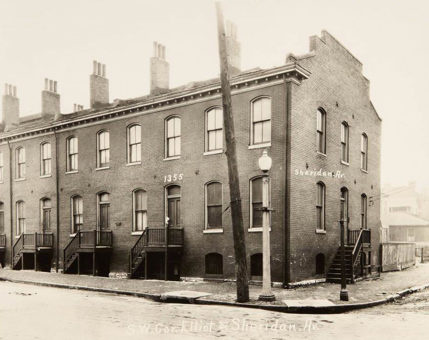 #11 Row house on the 1300 block of Elliot, near the current location of the St. Louis Fire Department headquarters, 1930