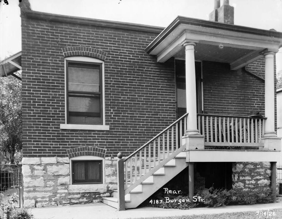 #91 Rear view of house at 4187 Burgen St, 1930